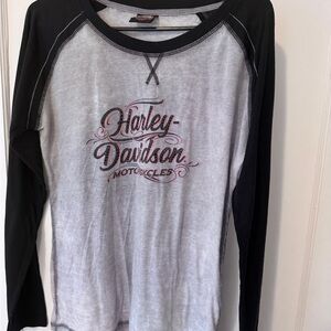 Harley-Davidson Black and White Raglan Tee